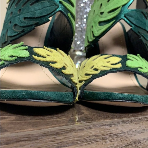 ZARA WRAP-AROUND LEATHER LEAF SANDALS - Picture 15 of 16